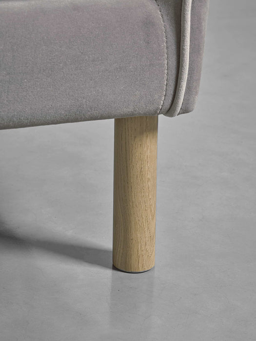 Scandi Midi Chaise Sofa Blush Cotton Velvet