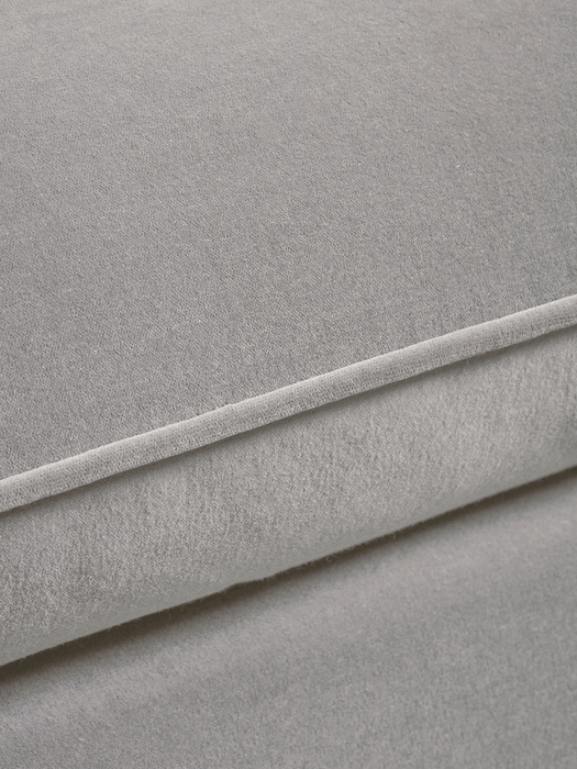 Scandi Midi Chaise Sofa Swedish Grey Cotton Velvet