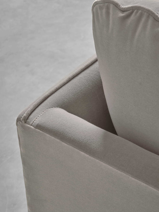 Scandi Midi Chaise Sofa Blush Cotton Velvet
