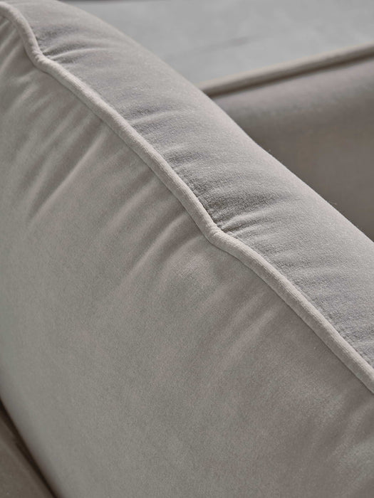 Scandi Midi Chaise Sofa Slate Cotton Velvet