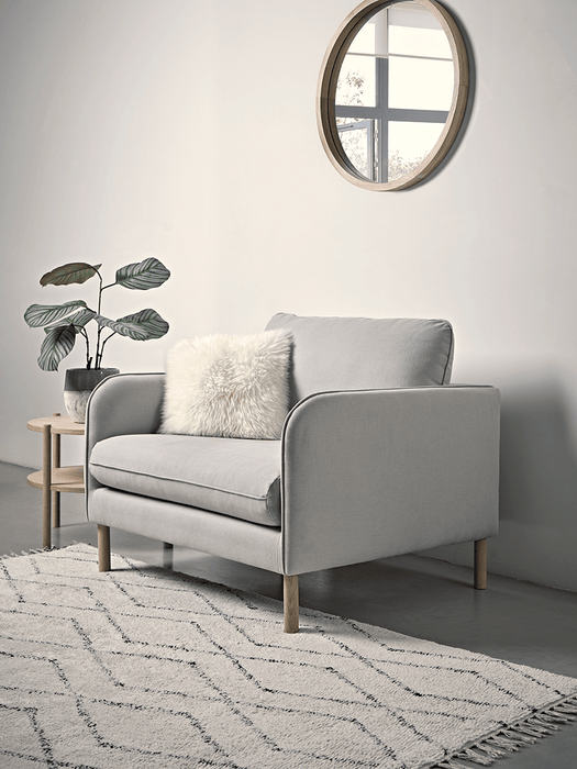 Scandi Loveseat Smoke Linen Cotton Blend