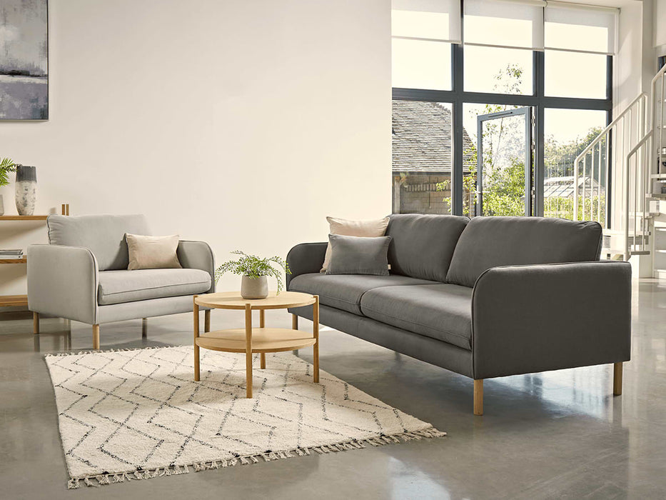Scandi Petite Sofa Flint Linen Cotton Blend