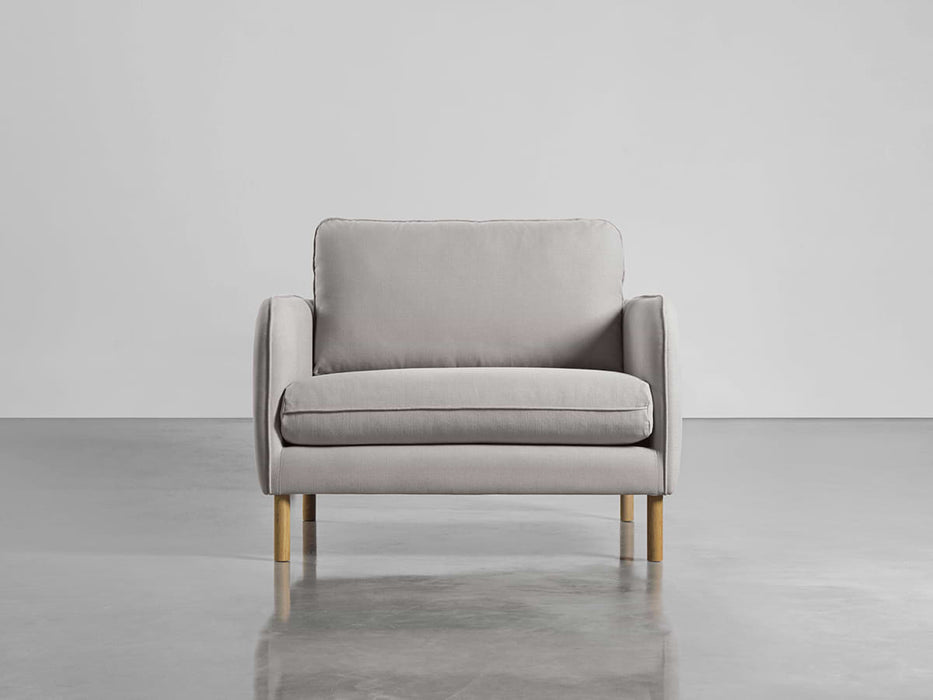 Scandi Loveseat Ash Linen Cotton Blend