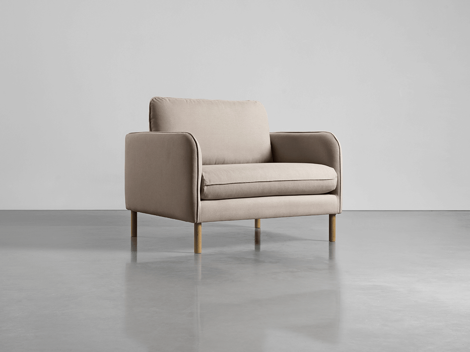 Scandi Loveseat Birch Linen Cotton Blend