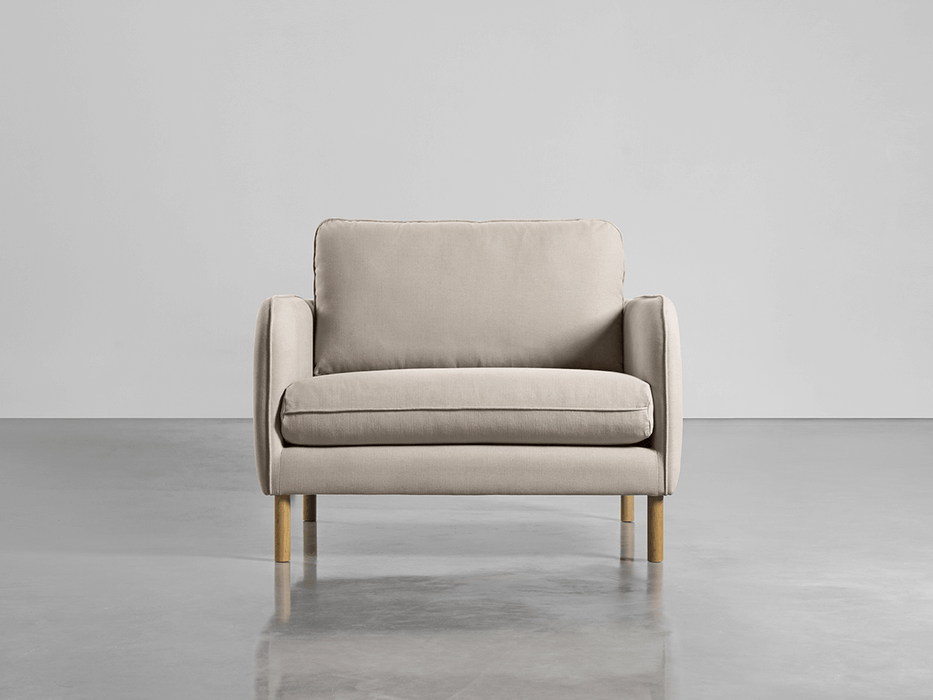Scandi Loveseat Birch Linen Cotton Blend