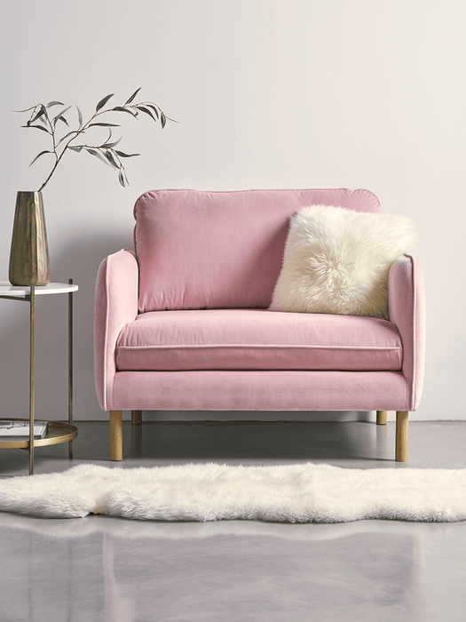 Scandi Loveseat Birch Linen Cotton Blend