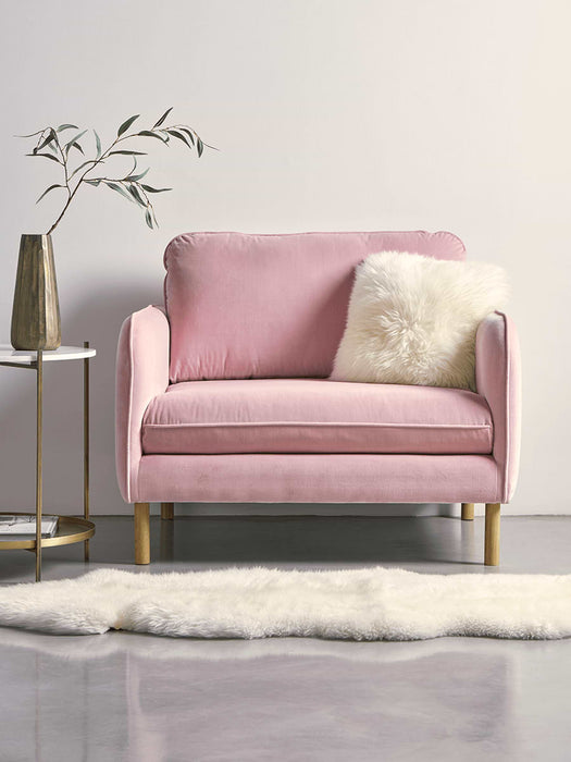Scandi Loveseat Mallow Linen Cotton Blend