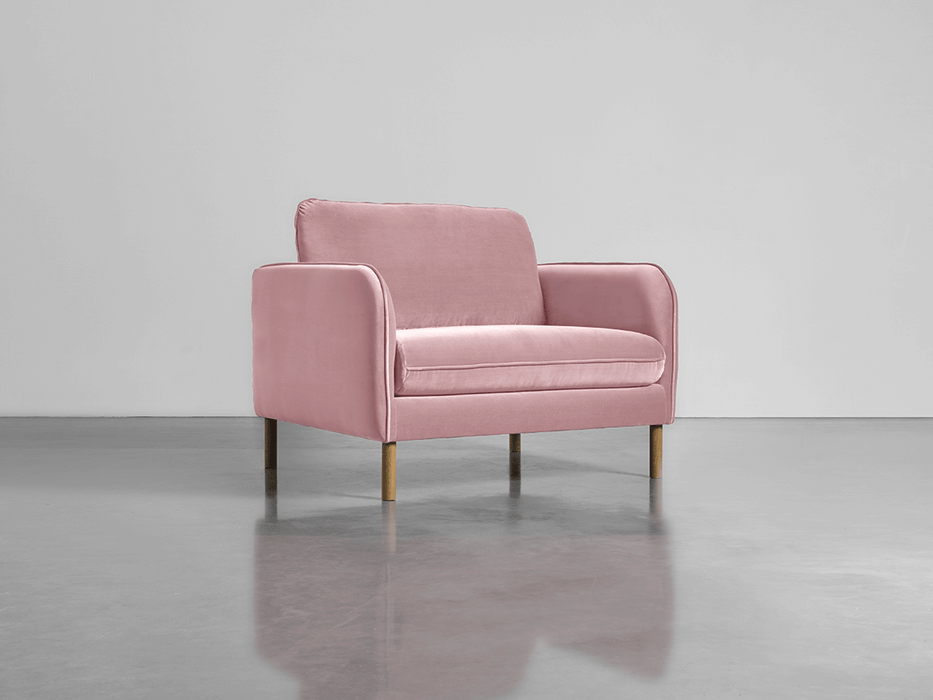 Scandi Loveseat Blush Cotton Velvet