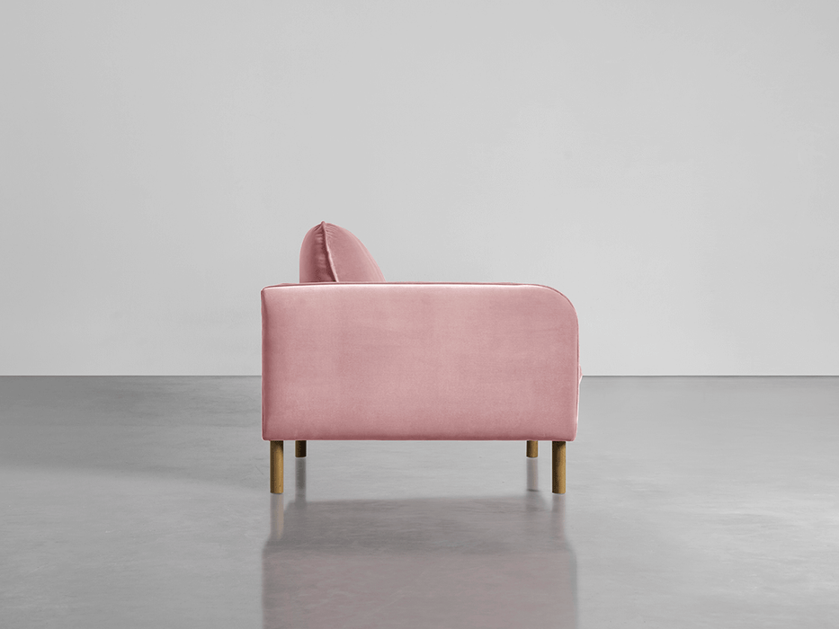 Scandi Loveseat Blush Cotton Velvet