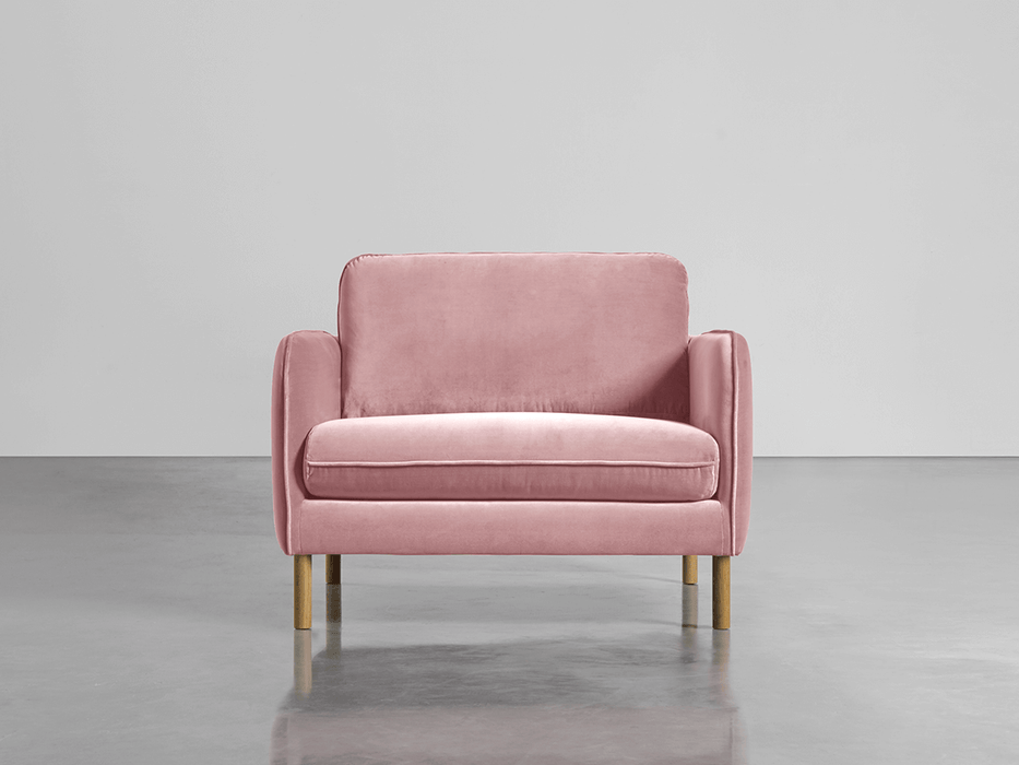 Scandi Loveseat Blush Cotton Velvet