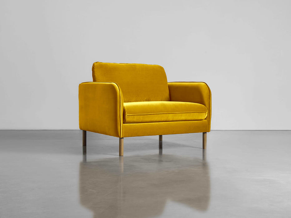 Scandi Loveseat Gold Cotton Velvet