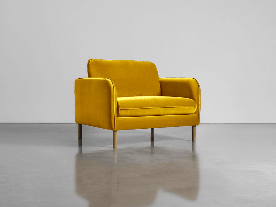 Scandi Loveseat Gold Cotton Velvet