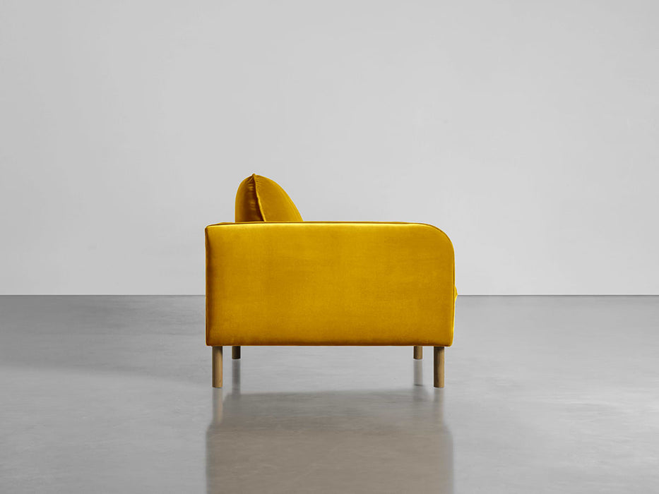 Scandi Loveseat Gold Cotton Velvet