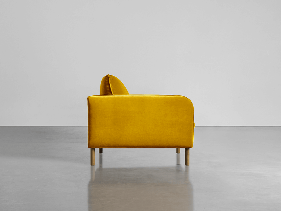 Scandi Loveseat Gold Cotton Velvet