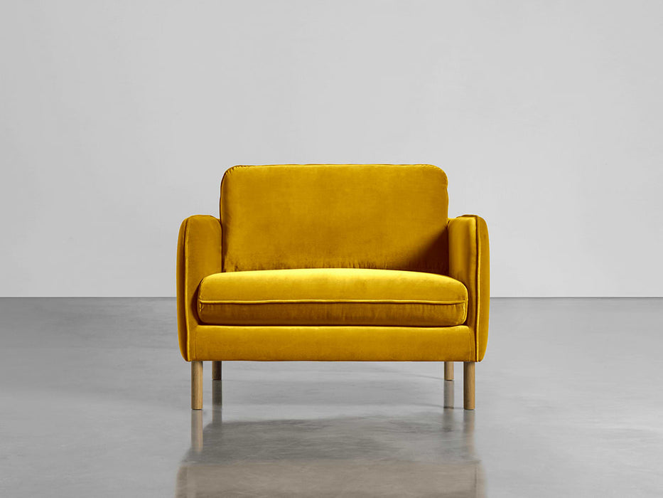 Scandi Loveseat Gold Cotton Velvet