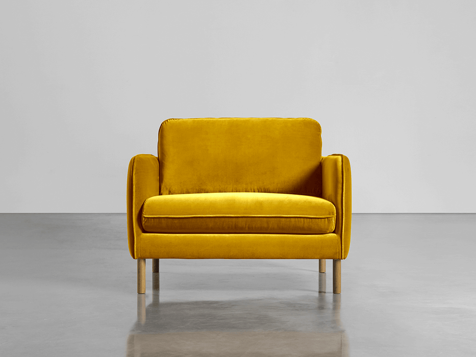 Scandi Loveseat Gold Cotton Velvet