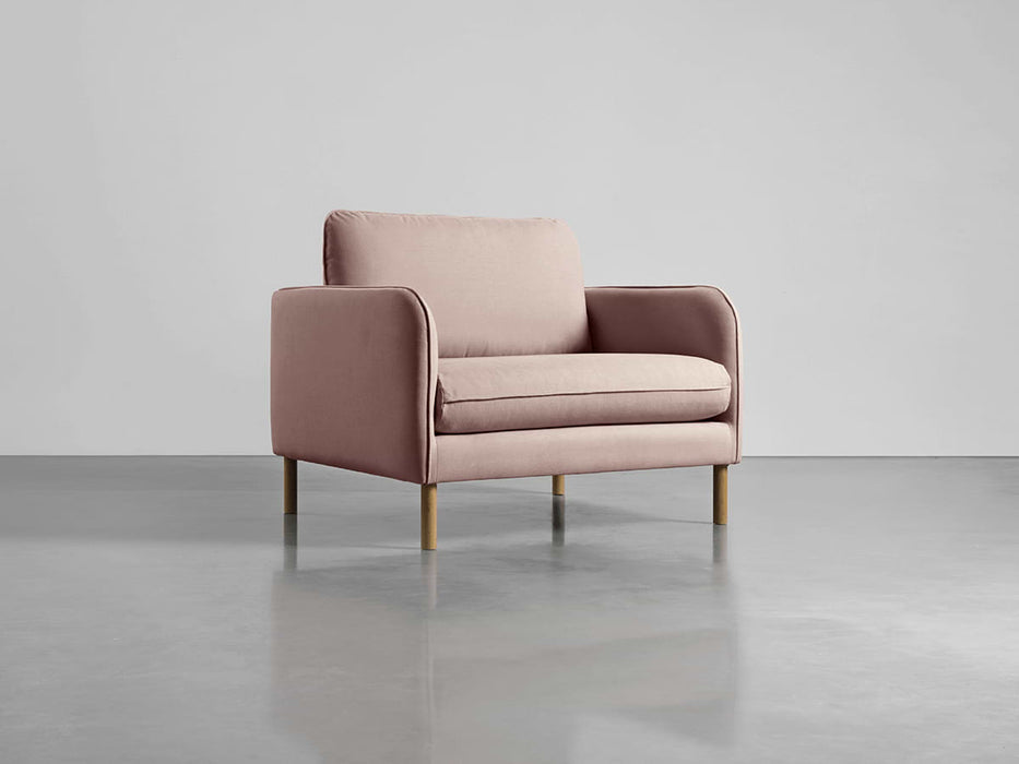 Scandi Loveseat Mallow Linen Cotton Blend