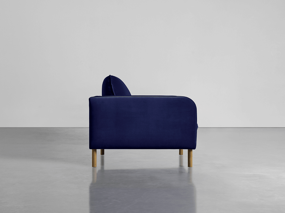 Scandi Loveseat Navy Cotton Velvet