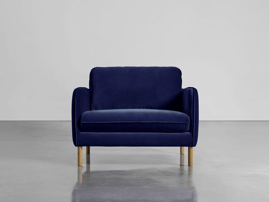 Scandi Loveseat Navy Cotton Velvet