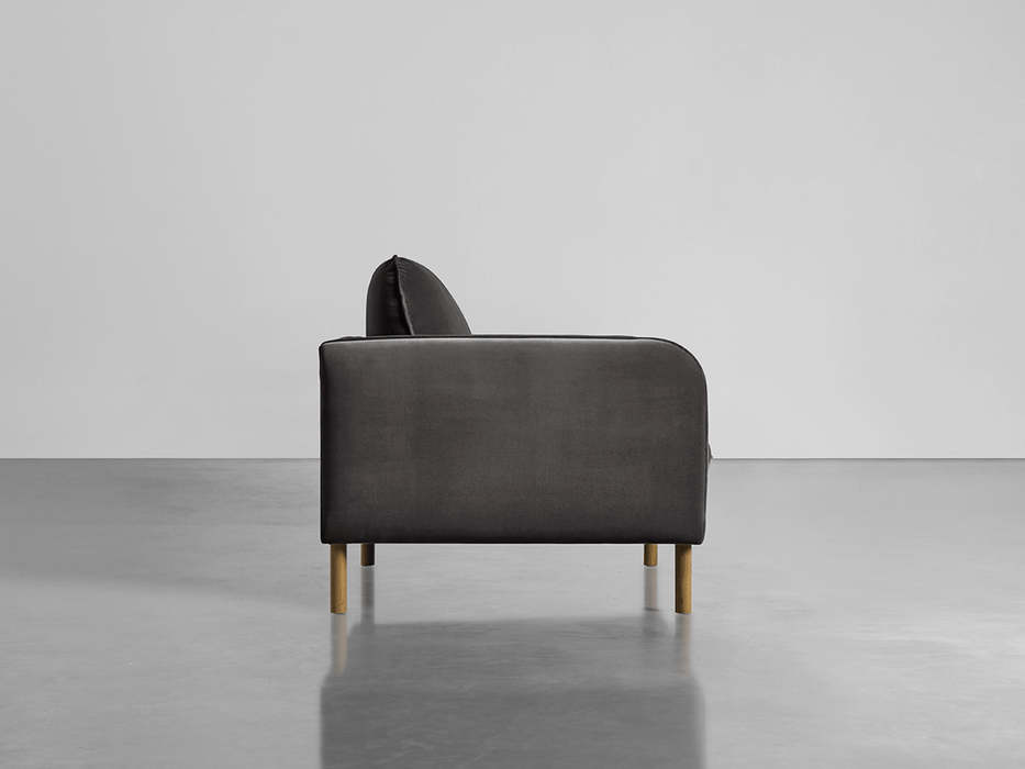 Scandi Loveseat Slate Cotton Velvet
