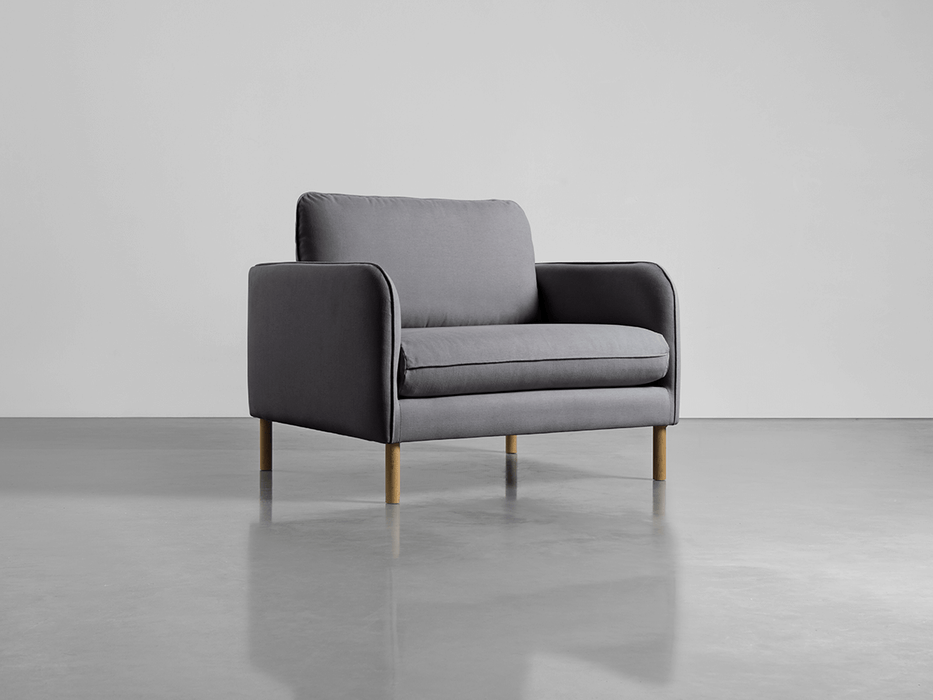 Scandi Loveseat Smoke Linen Cotton Blend