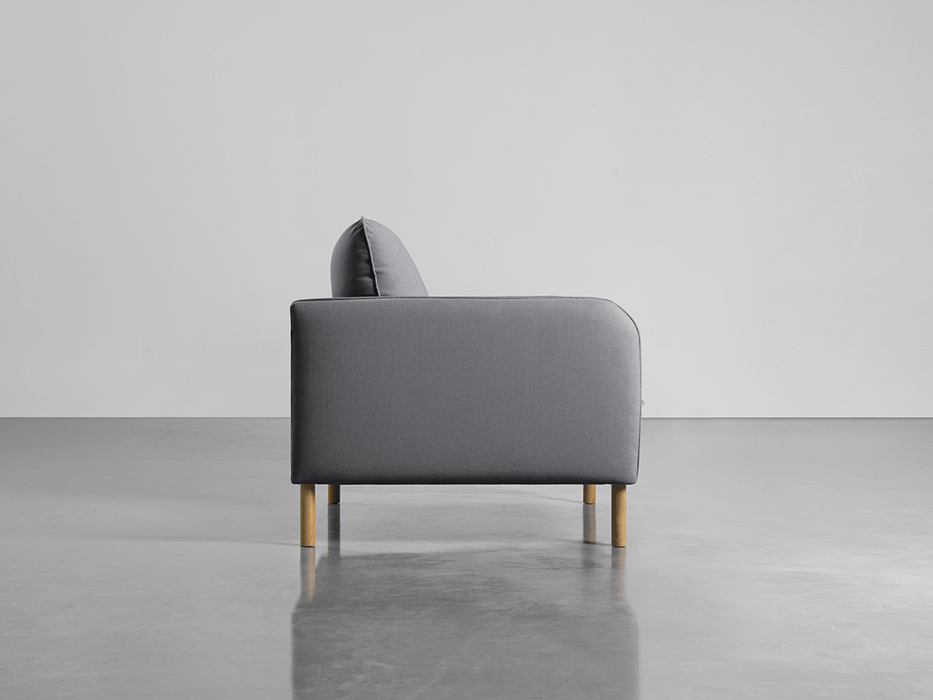Scandi Loveseat Smoke Linen Cotton Blend
