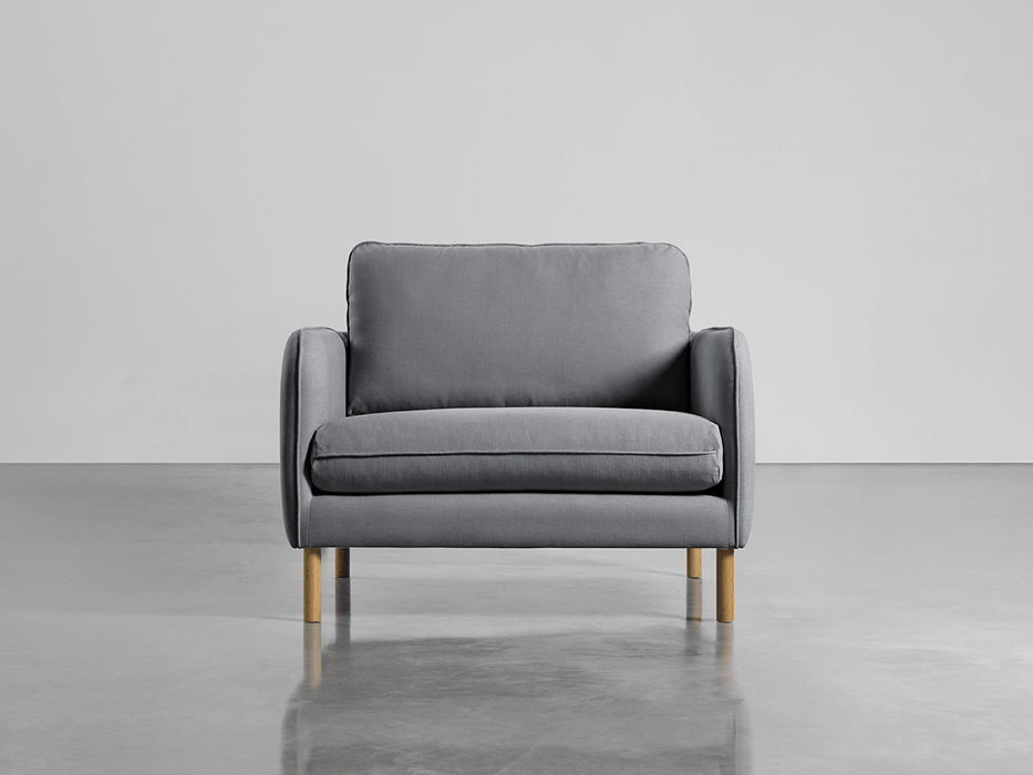 Scandi Loveseat Smoke Linen Cotton Blend