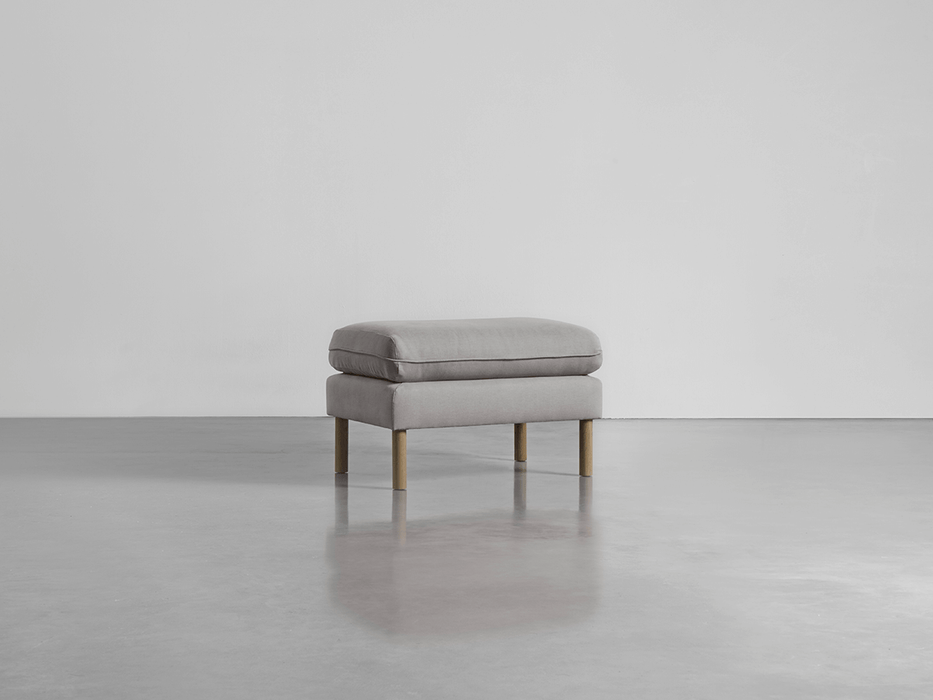 Scandi Ottoman Ash Linen Cotton Blend