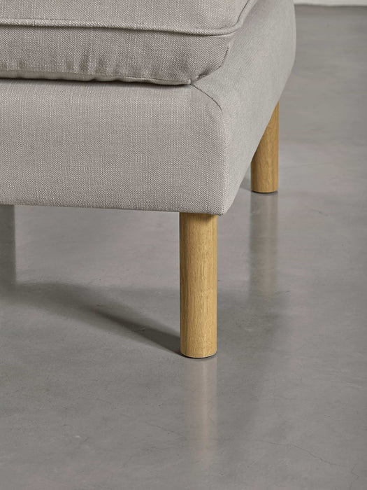 Scandi Ottoman Swedish Grey Cotton Velvet