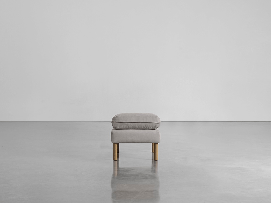 Scandi Ottoman Ash Linen Cotton Blend