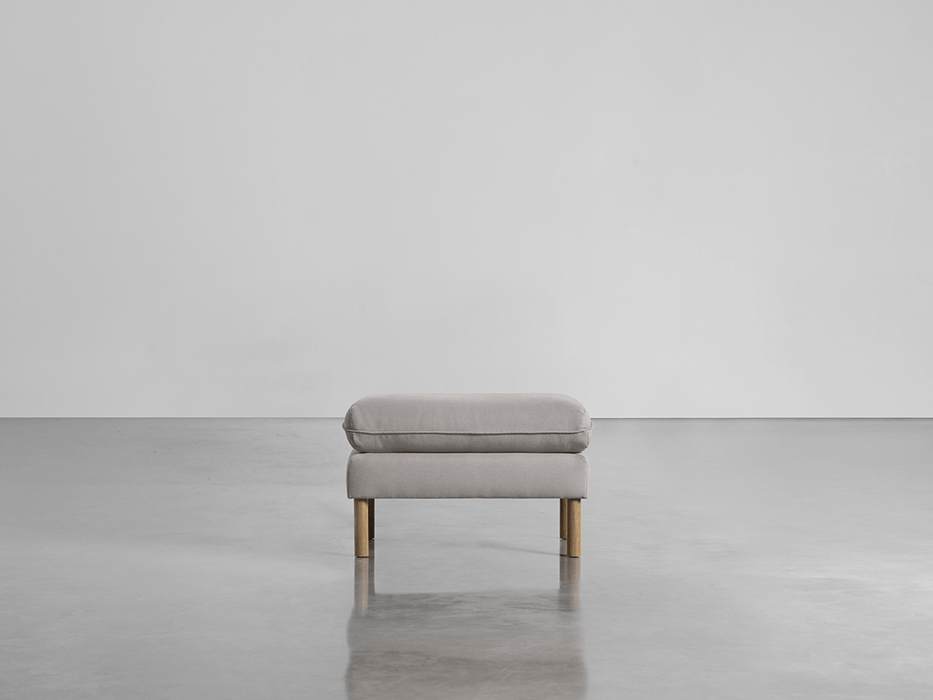 Scandi Ottoman Ash Linen Cotton Blend