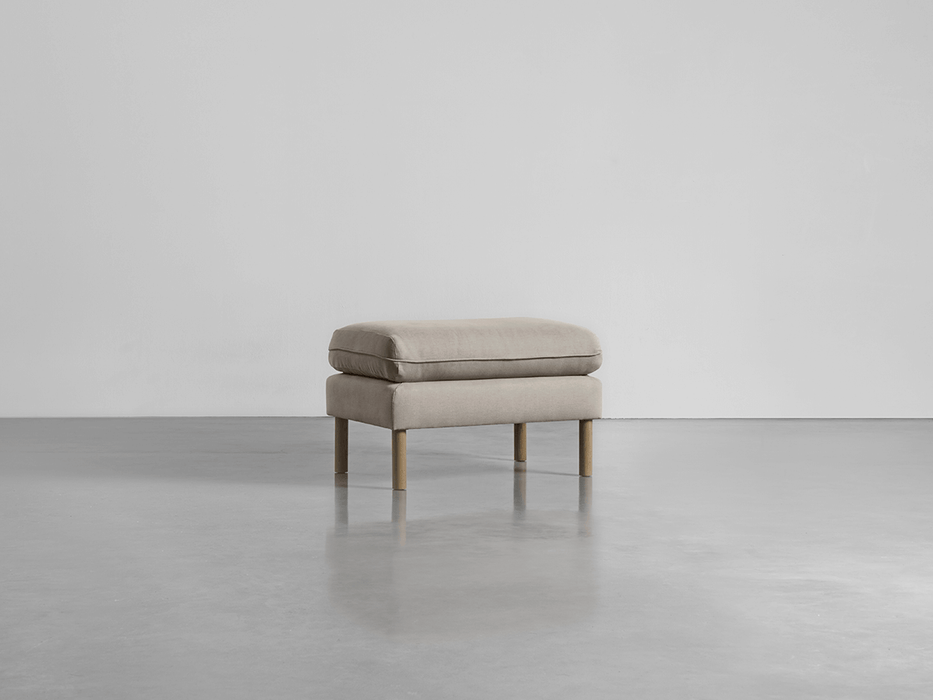 Scandi Ottoman Birch Linen Cotton Blend