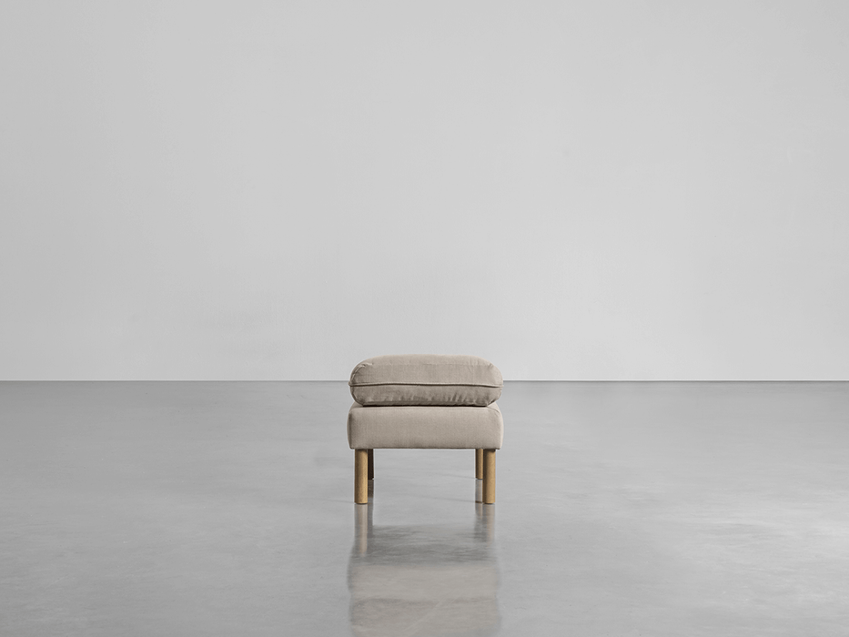 Scandi Ottoman Birch Linen Cotton Blend