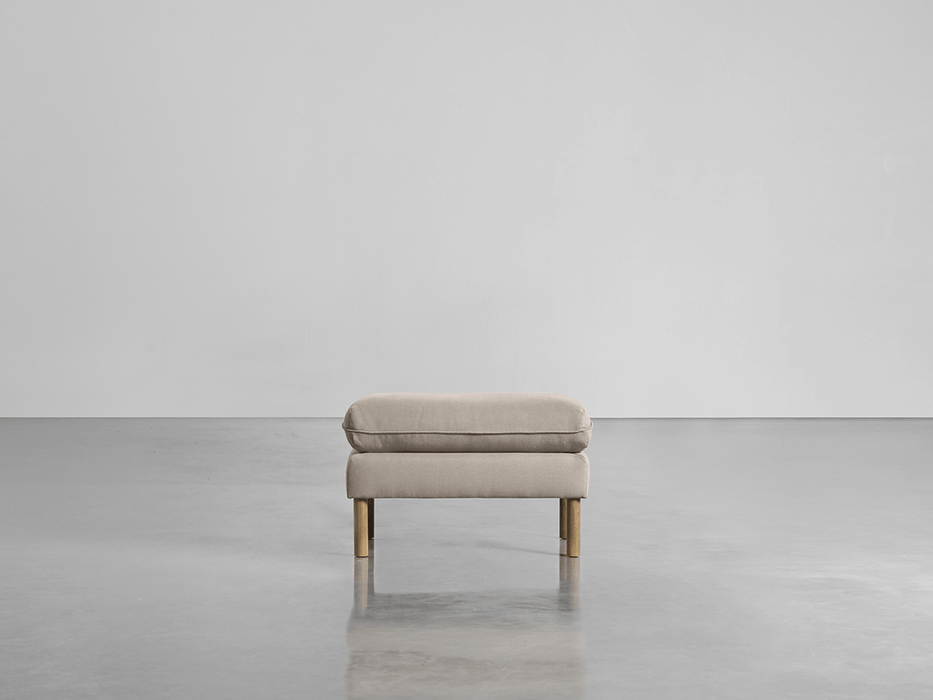 Scandi Ottoman Birch Linen Cotton Blend