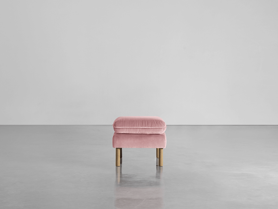 Scandi Ottoman Blush Cotton Velvet