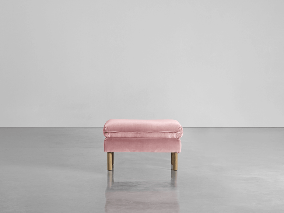 Scandi Ottoman Blush Cotton Velvet