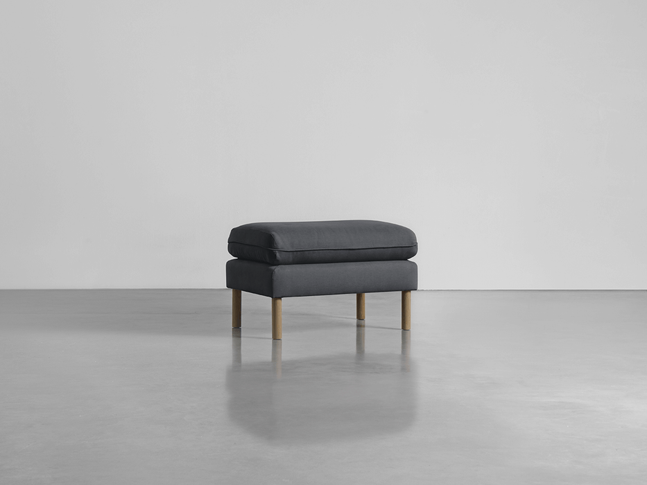 Scandi Ottoman Flint Linen Cotton Blend