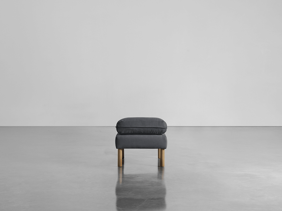 Scandi Ottoman Flint Linen Cotton Blend