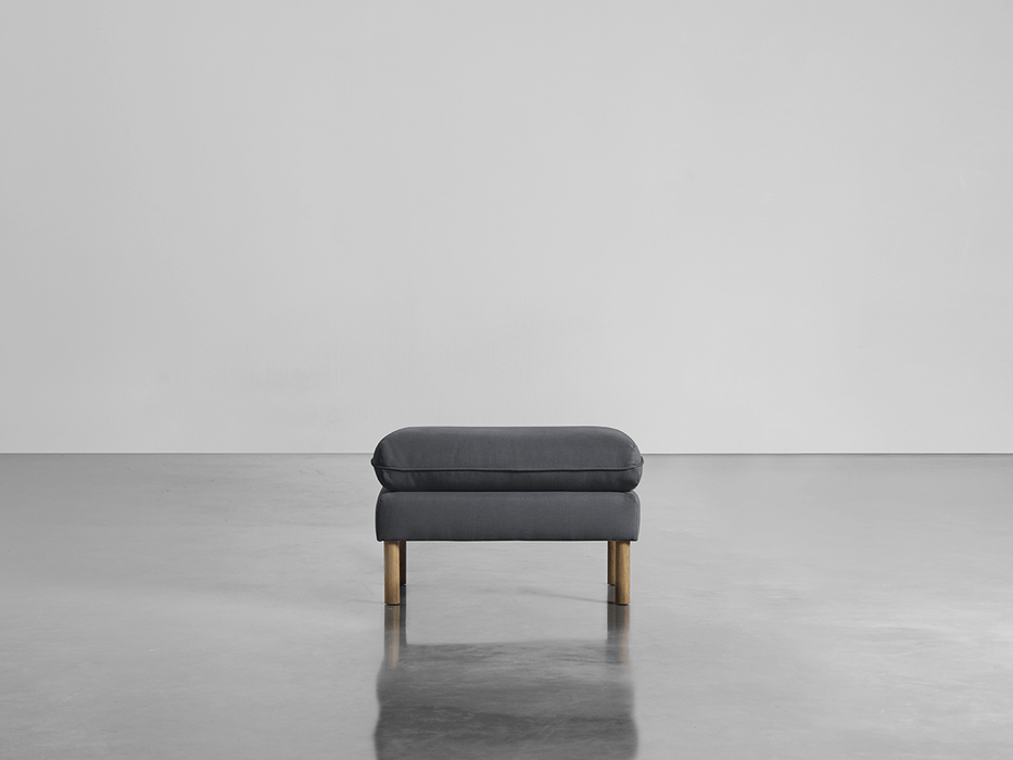 Scandi Ottoman Flint Linen Cotton Blend