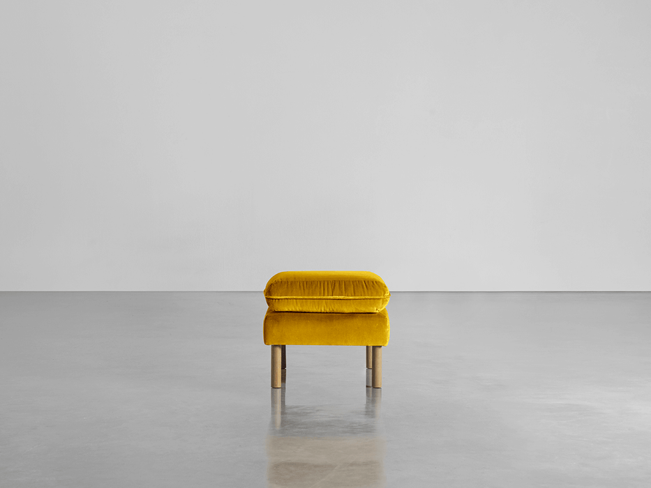 Scandi Ottoman Gold Cotton Velvet