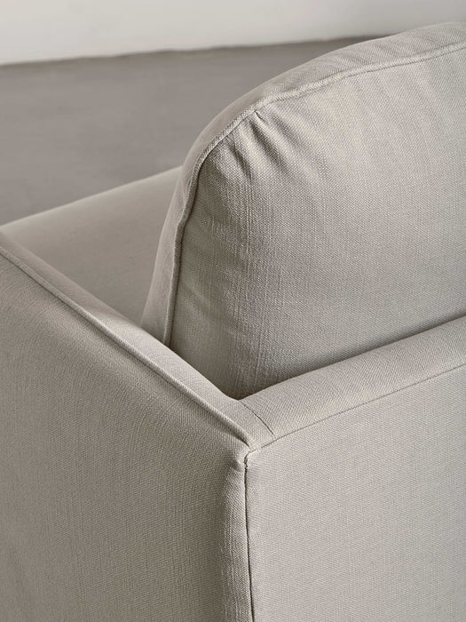 Scandi Midi Sofa Smoke Linen Cotton Blend