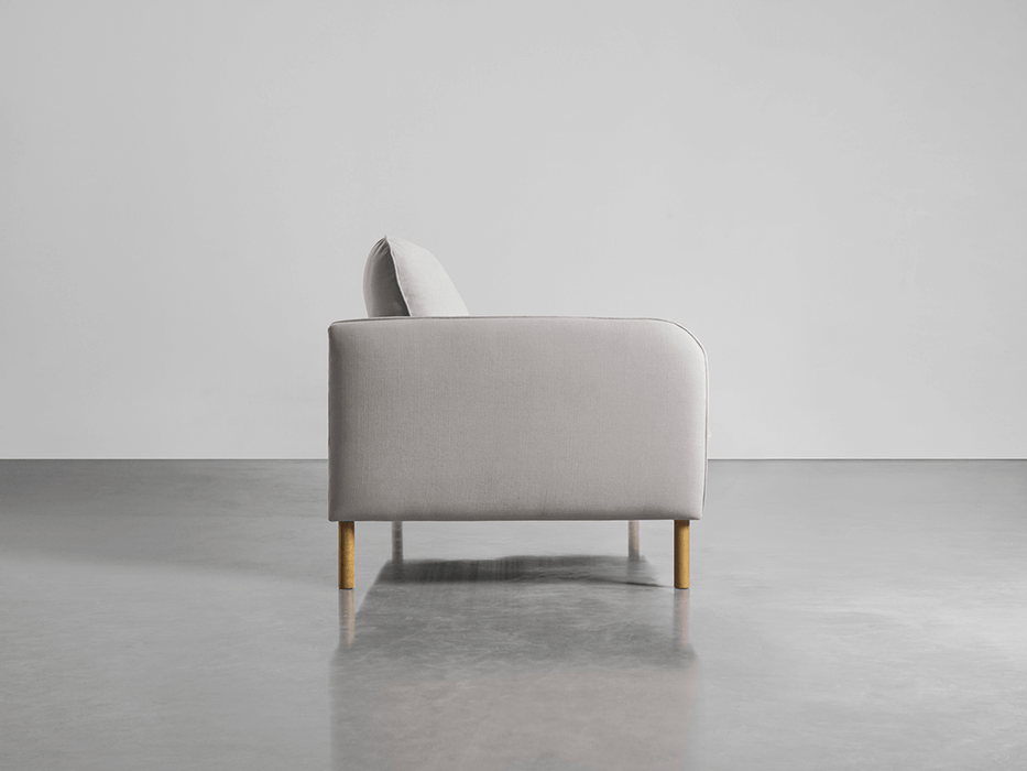Scandi Petite Sofa Ash Linen Cotton Blend