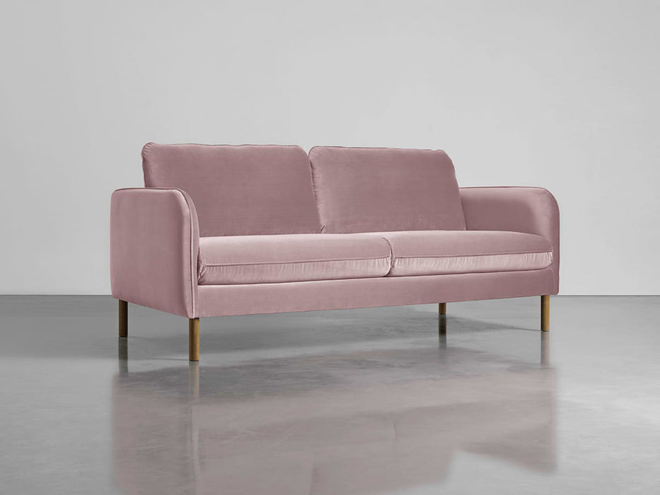 Scandi Midi Sofa Blush Cotton Velvet