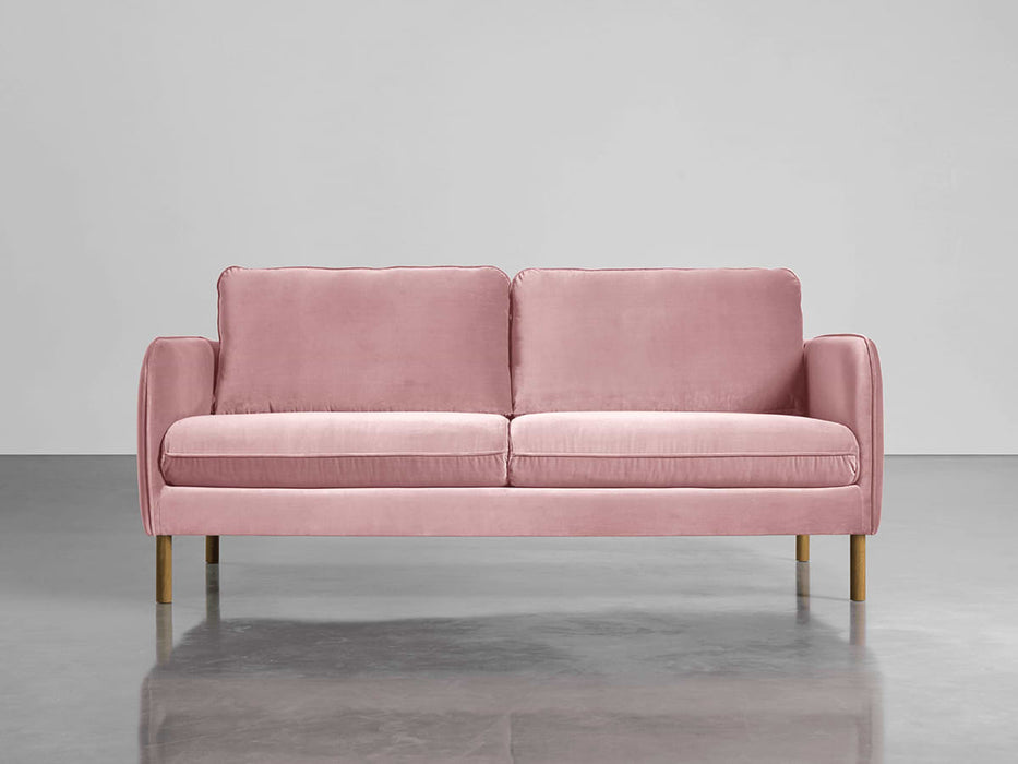 Scandi Midi Sofa Blush Cotton Velvet