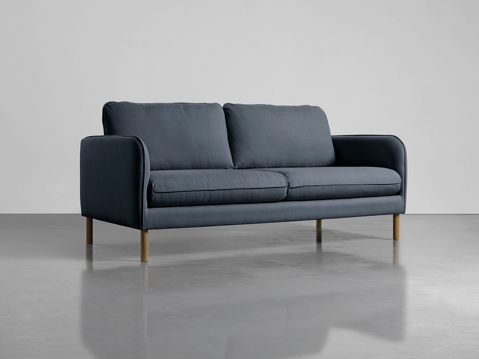 Scandi Petite Sofa French Blue Linen Cotton Blend