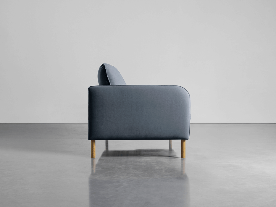 Scandi Petite Sofa French Blue Linen Cotton Blend