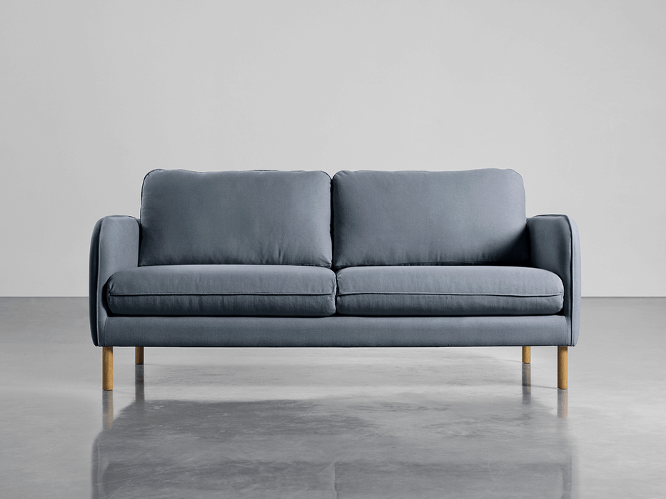 Scandi Petite Sofa French Blue Linen Cotton Blend