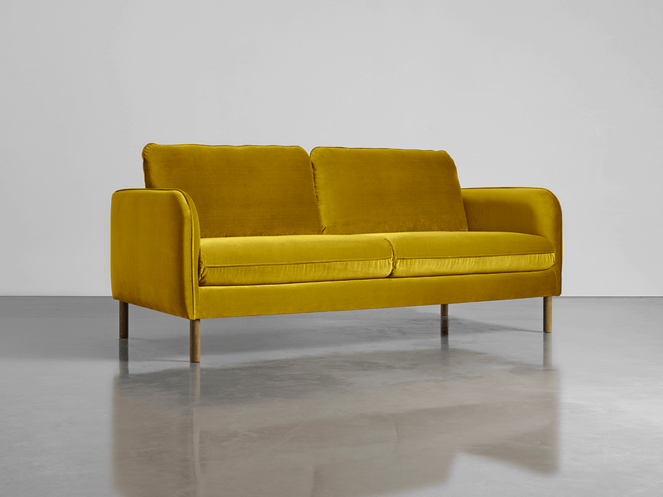 Scandi Petite Sofa Gold Cotton Velvet