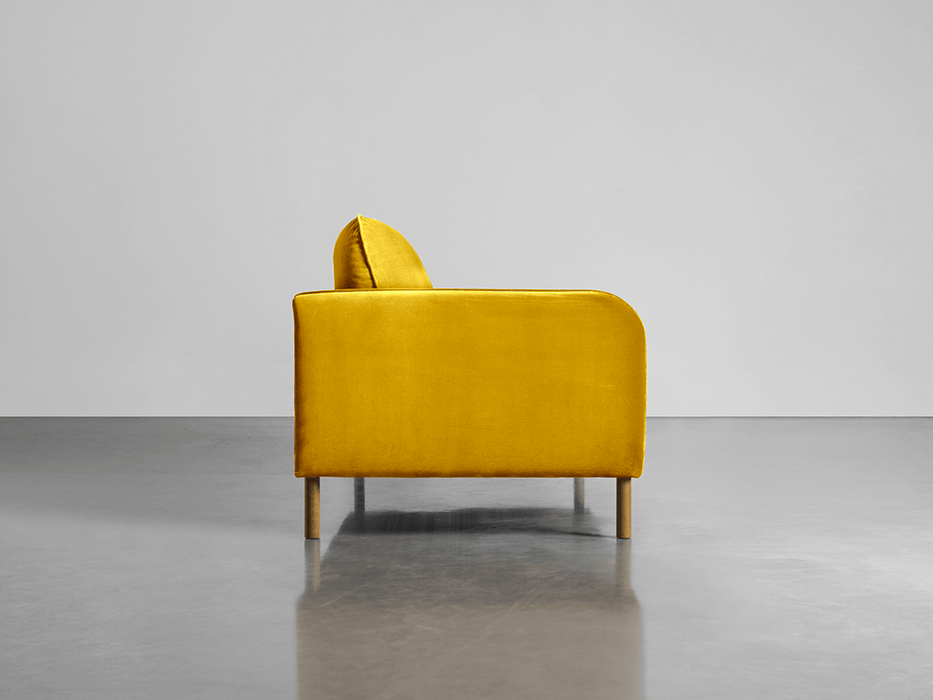 Scandi Petite Sofa Gold Cotton Velvet