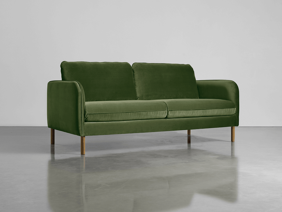 Scandi Midi Sofa Moss Cotton Velvet